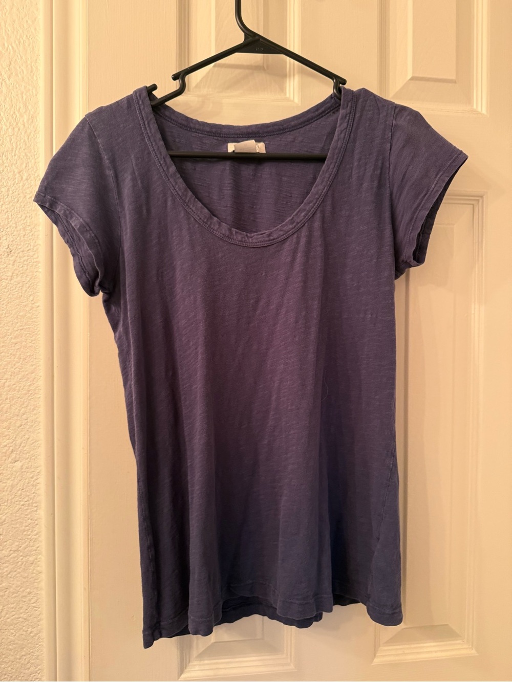 Velvet Classic Scoop Neck Women's Top in Deep Purple